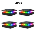 RGB Color Changing Solar Post Cap Light Outdoor 4x4 Solar Powered Fence Light Waterproof For Wood Vinyl Post Deck Porch Lighting Zpaxo 4PCS