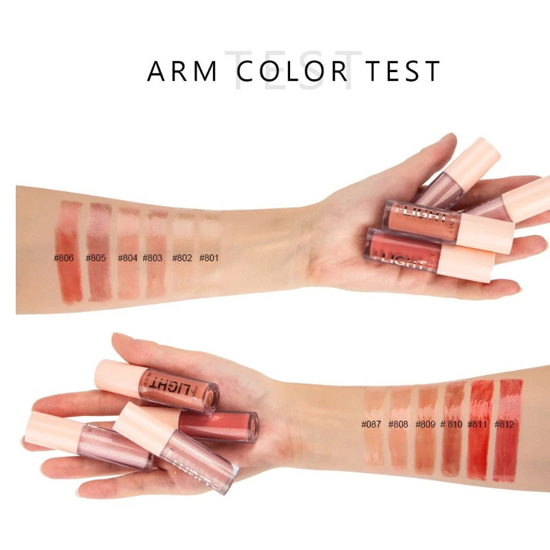 12 Colors Mirror Pearl Lip Gloss Waterproof Long-lasting Moisturizing