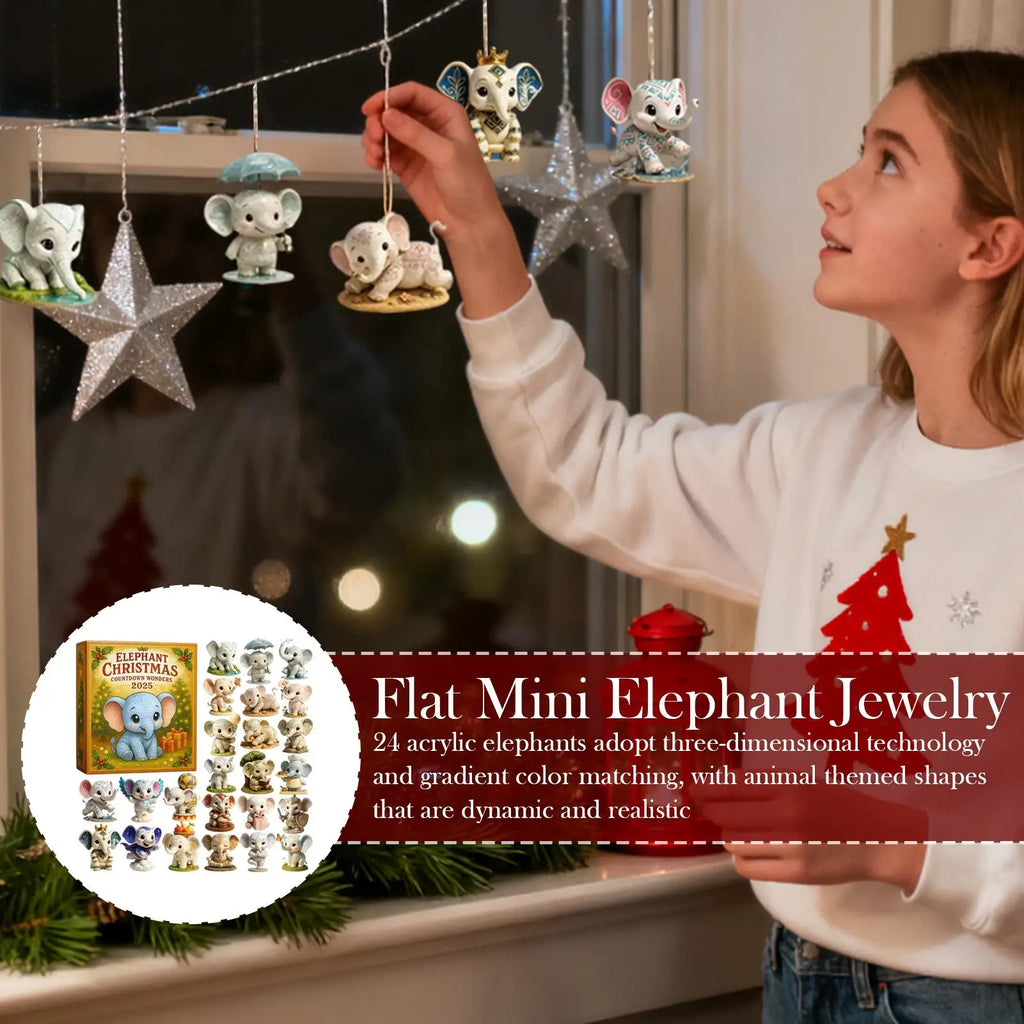 Christmas Countdown Calendar 24 Days 2D Acrylic Elephant Design