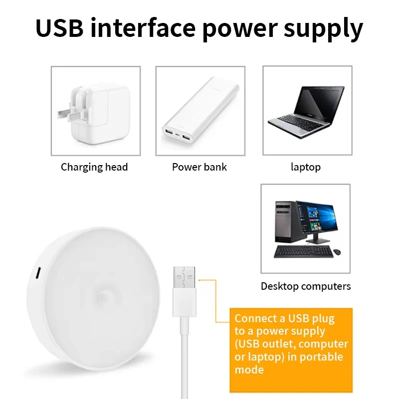 LED Motion Sensor Night Light USB Rechargeable 3-Pack