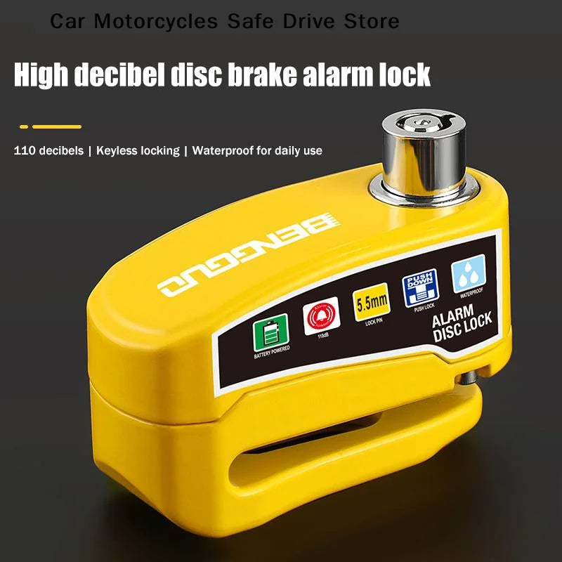 Motorcycle Bicycle Lock Alarm Safety Protection Padlock Disc Aluminum
