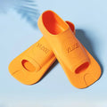 Swimming Fins Men's and Women's Freestyle Children's Silicone Short Adult Lightweight Professional Diving Training Equipment Zpaxo Vitality Orange XXS