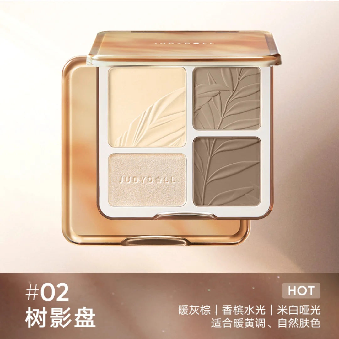 JUDYDOLL 2in1 Highlighter Contour Palette Feather Light Up Face Zpaxo 02