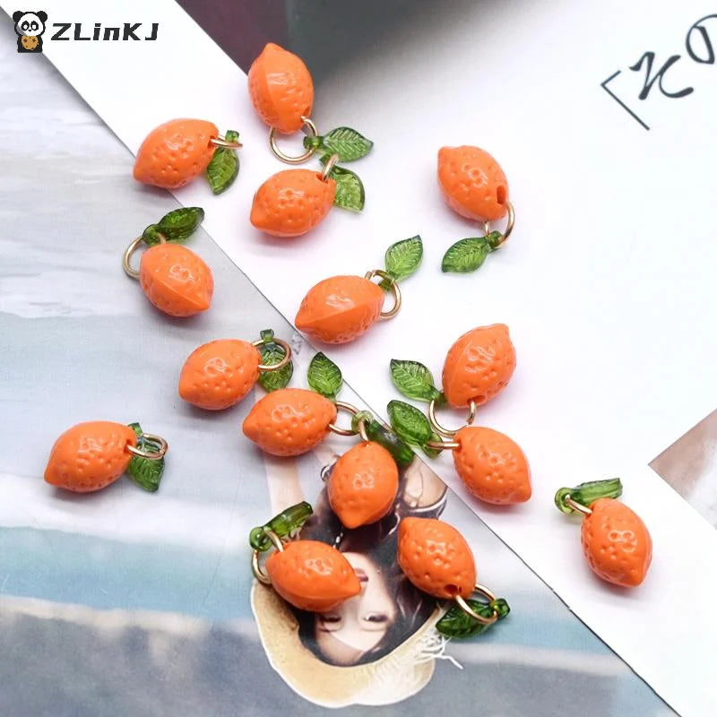 Acrylic Fruit Lemon Pendant DIY Charms Small Charm Handmade Jewelry Zpaxo