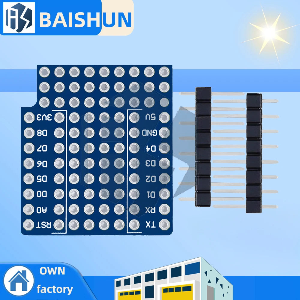 Dual-sided Protoboard Shield Wemos D1 Mini High-density Insulated Zpaxo Default Title