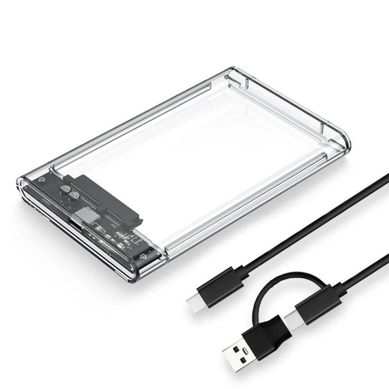 USB 3 0 Transparent HDD Enclosure 2 5 C Micro Cable External Hard Zpaxo USB C TO USB C USB