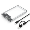 USB 3 0 Transparent HDD Enclosure 2 5 C Micro Cable External Hard Zpaxo USB C TO USB C USB
