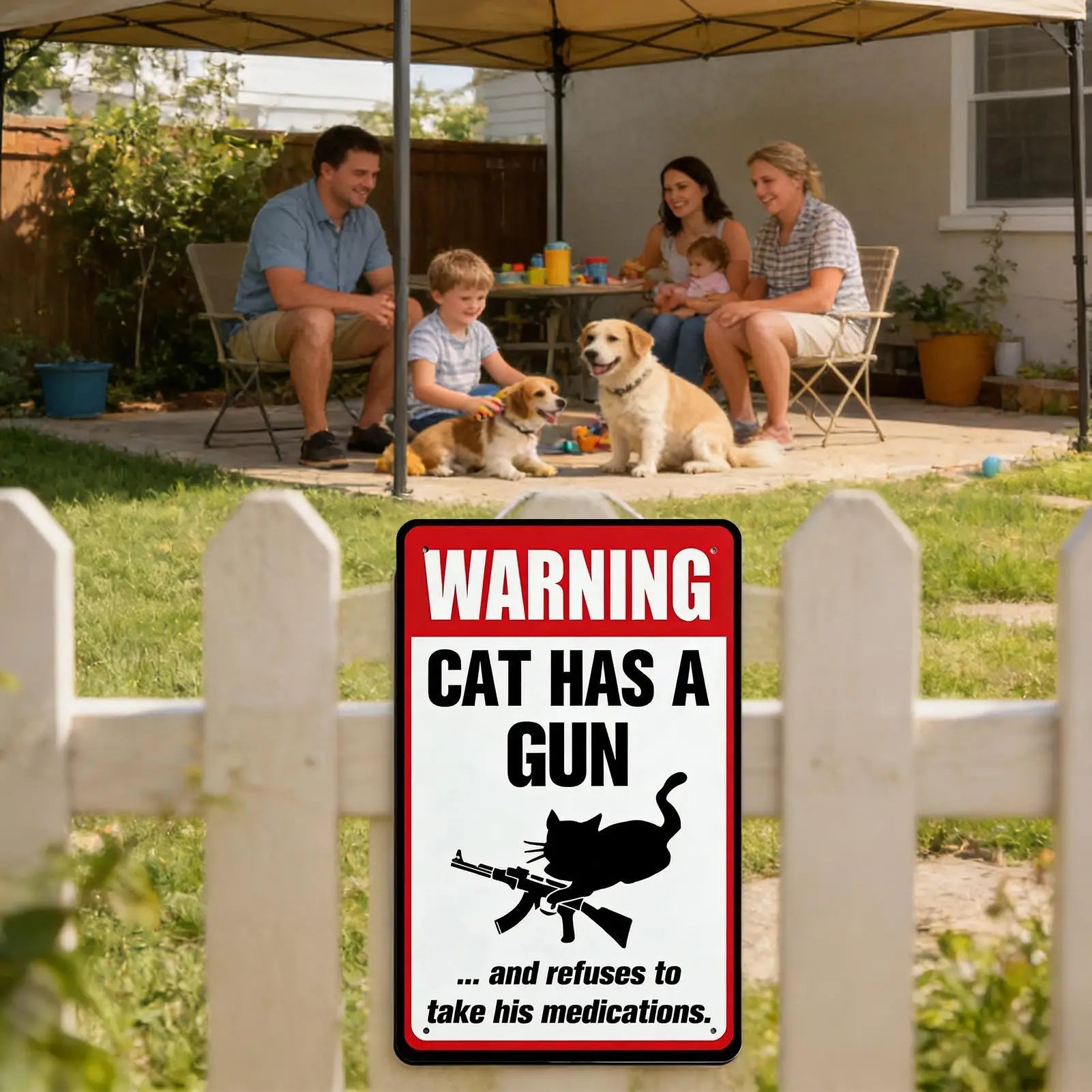 Warning Signs Funny Humorous Waterproof Non Drilling Beware Dog Fence