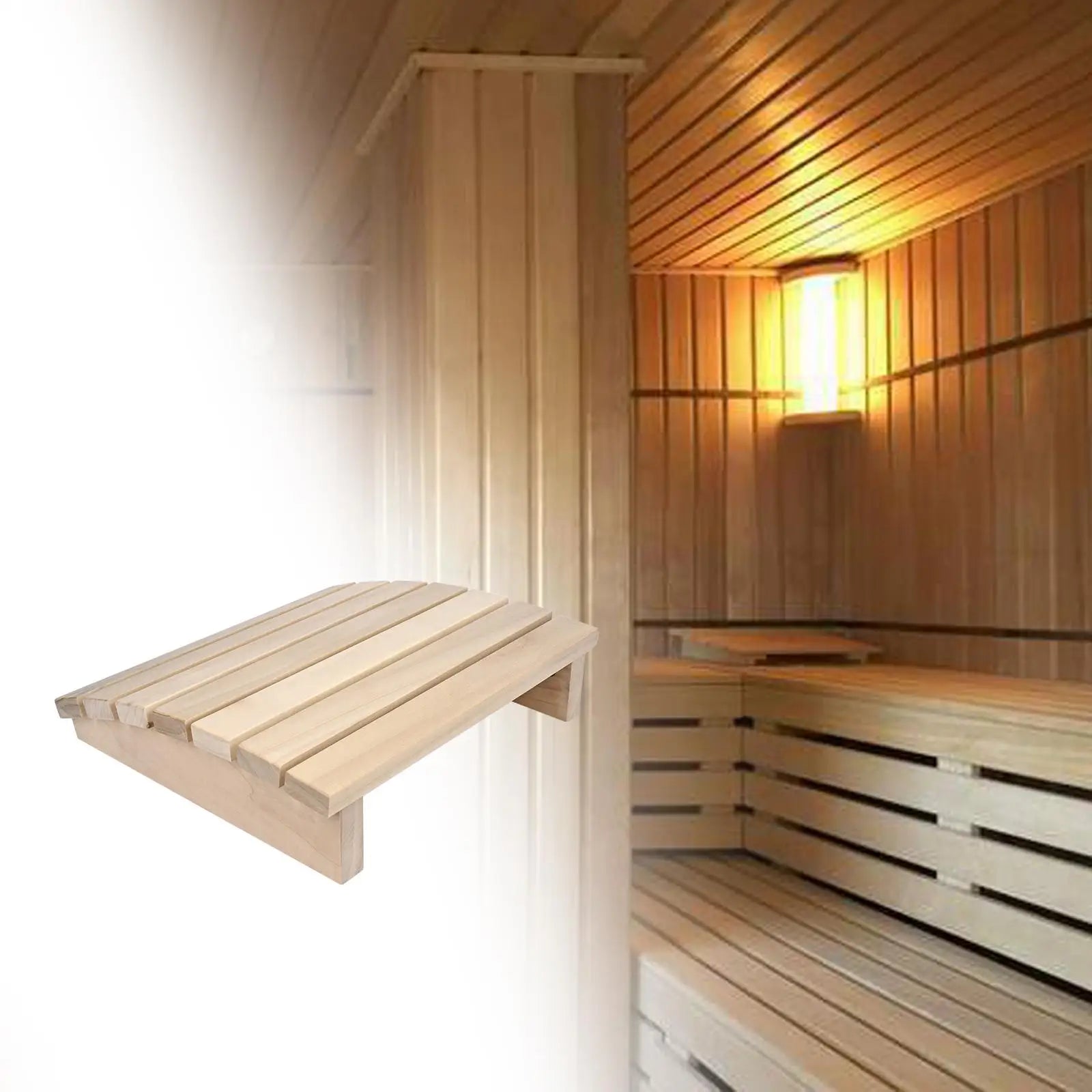 Curved Wooden Sauna Headrest – Ergonomic Neck & Back Support Sauna Headrest Zpaxo