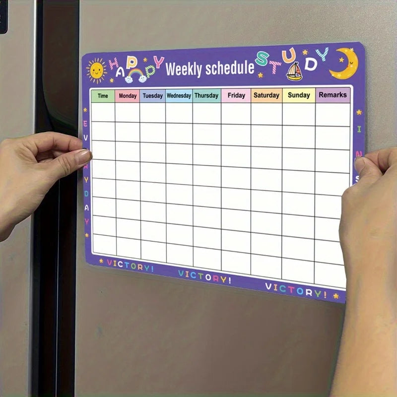 Erasable Fridge Calendar Colorful Weekly Monthly Dry-erase Planner
