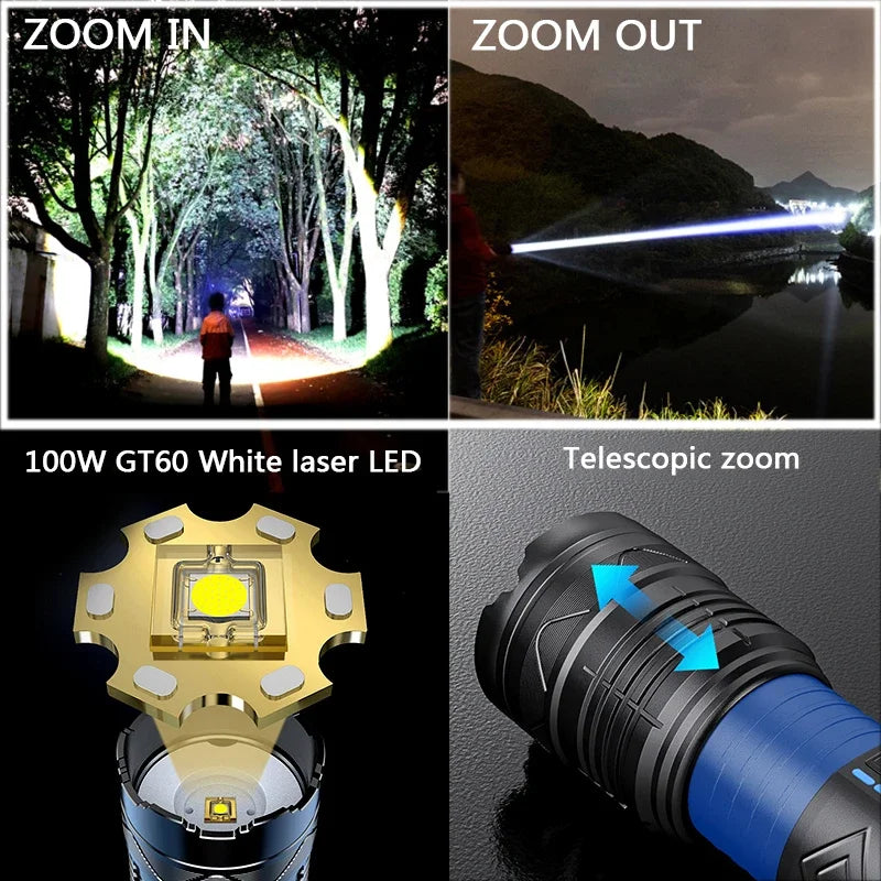 ESMARTER 20000LM Tactical Flashlight – USB Rechargeable LED Torch