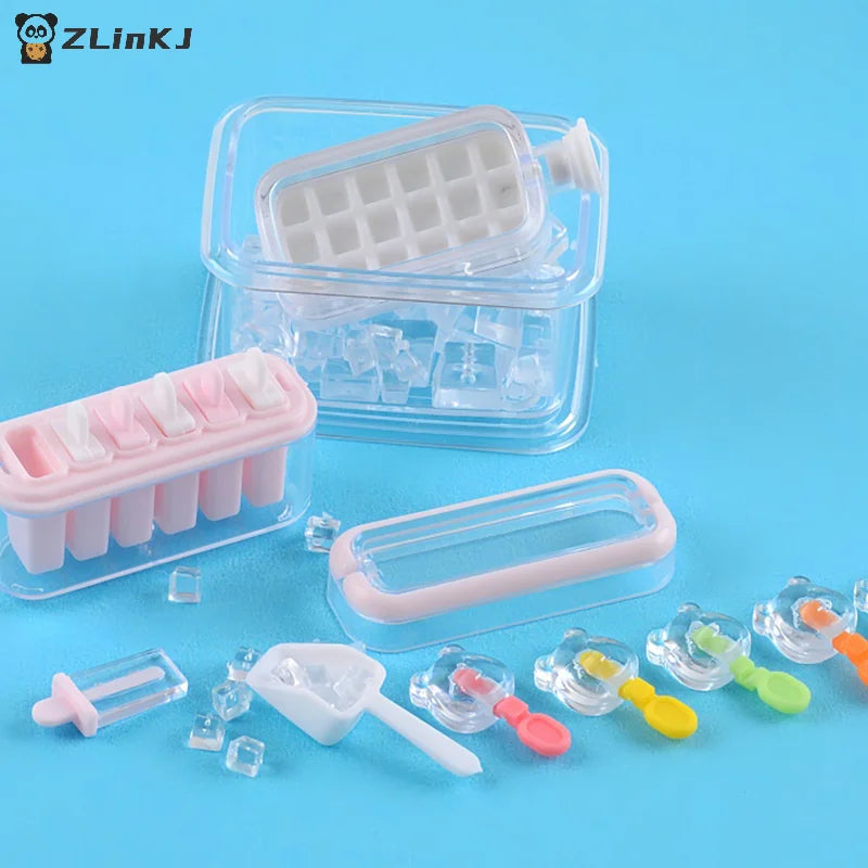 ▶2/3Pcs Miniature Dollhouse Simulation Making Ice Stick Mold Mini Bear Ice Stick Model Toys For Doll Accessories Girl Toy Zpaxo