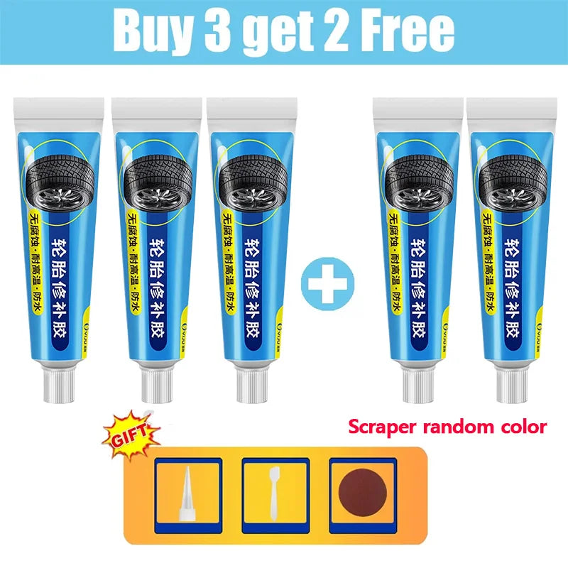 Tire Repair Black Glue Set Liquid Strong Rubber Wear-resistant Non-corrosive Adhesive Instant Bond Leather Car Tire Repair Tool Zpaxo 5PCS