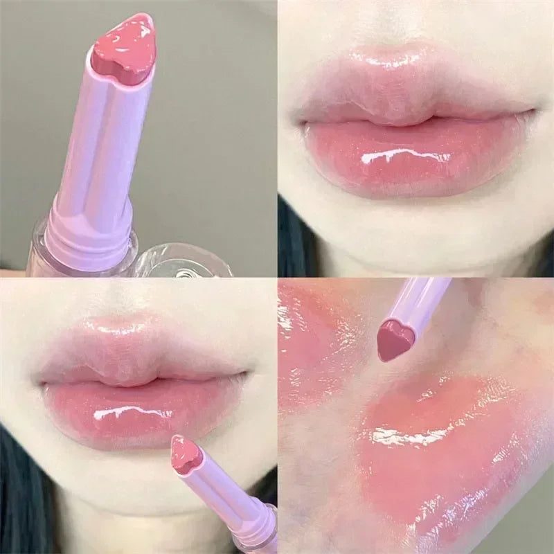 Love Shape Jelly Lipstick Waterproof Non-stick Cup Mirror Solid Lip Gloss Clear Lasting Moisturizing Lip Stick Makeup Cosmetic Zpaxo Rabbit-01
