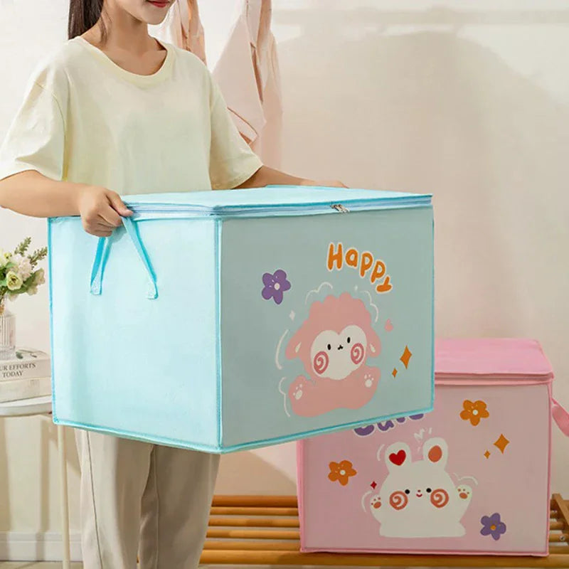 For Cartoon Animal Nursery Toy Bins Cube Folding Toys Storage Box Felt Cloth Fabric Storage Basket Kids Toys Organizer Box Zpaxo