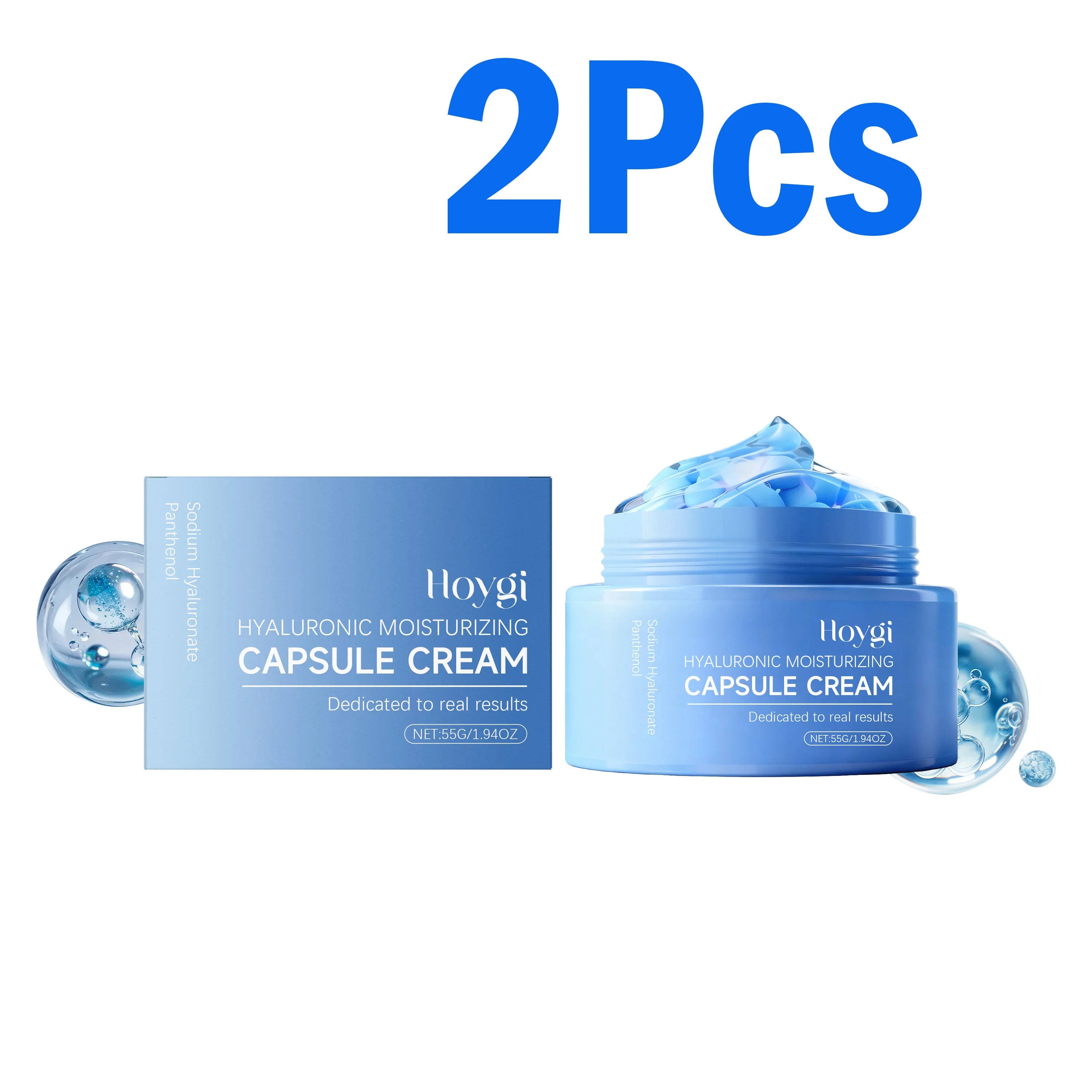 Hyaluronic Acid Moisturizing Capsule Cream Deep Hydration Skin Soothing Improves Texture Barrier Two-Component Moisturizer Zpaxo 2 x 55g Boxed