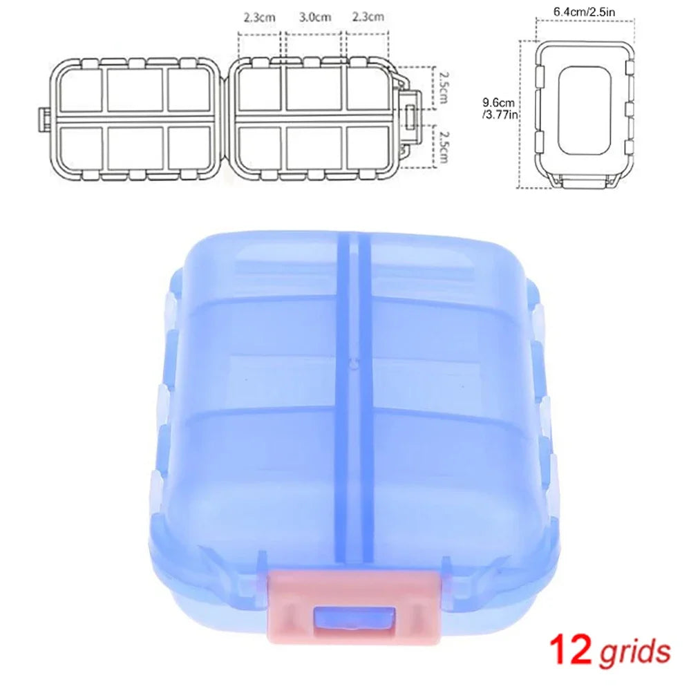 Tcare Portable Pill Case Folding Medicine Drugs Pills Capsule Tablet Zpaxo Blue