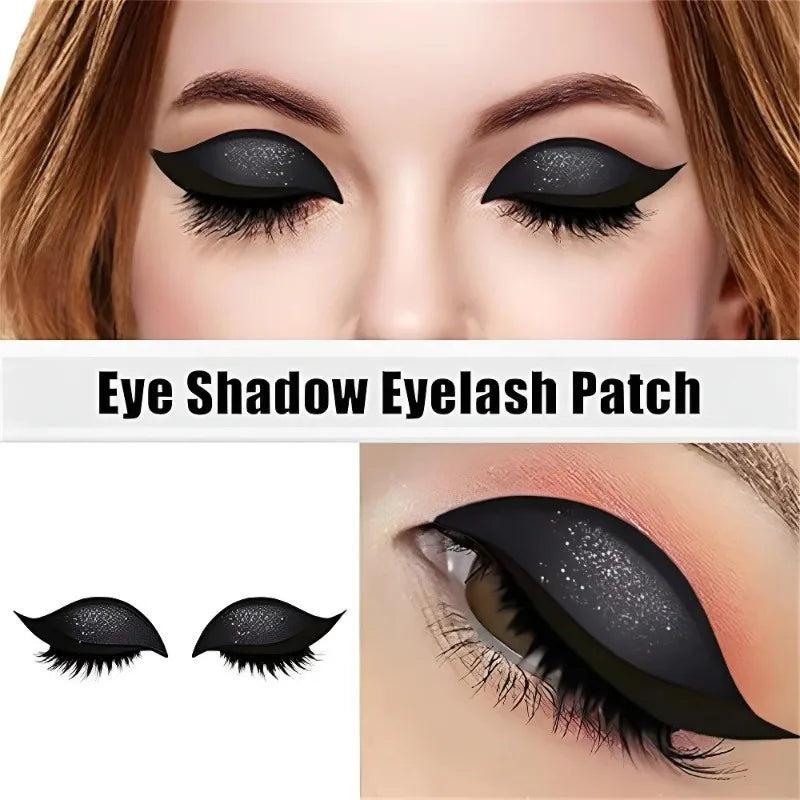 1/2 Pair Reusable Lazy Eye Shadow Eyelash Patch 2-In-1 Eyes Makeup Sticker With False Lashes &Eyeshadow Waterproof Cosmetic Tool Zpaxo