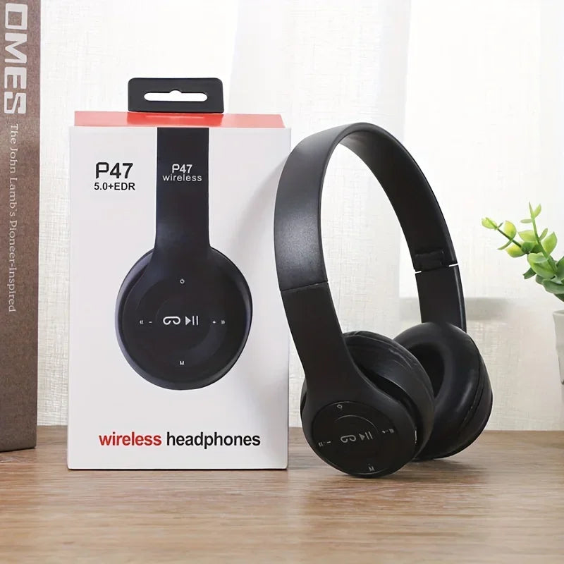 P47 Wireless Bluetooth Headphone With Microphone Foldable Headsets Bass HiFi Sound Music Stereo Earphone For Smartphones TV Game Zpaxo