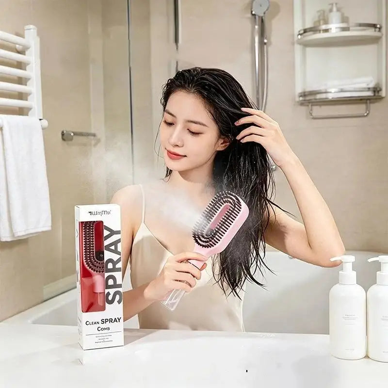 2-in-1 Spray Hair Brush & Water Mist Detangling Comb