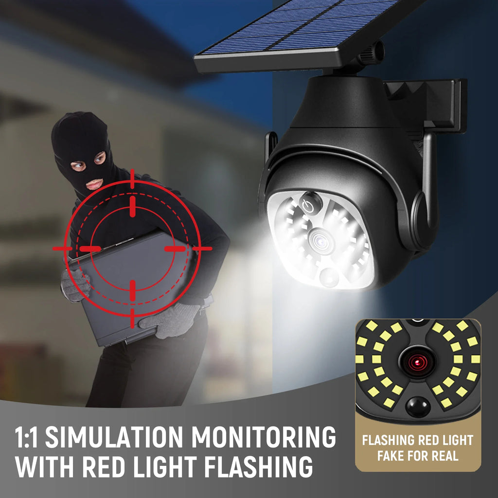 Solar Wall Light Motion Sensor LED Lamp Camera Energy Saving Outdoor Zpaxo