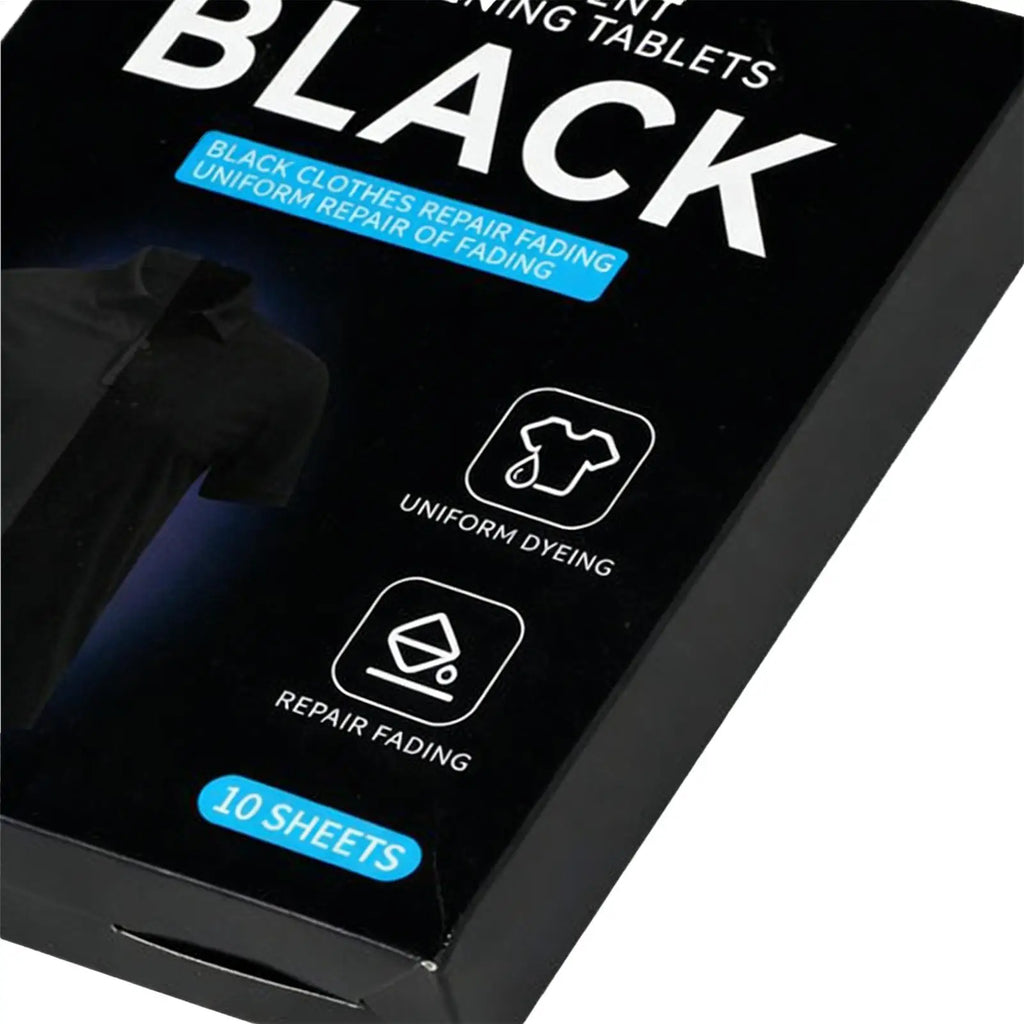 Black Fabric Dye 10 Sheets Restorer No-bleed Detergent Home School