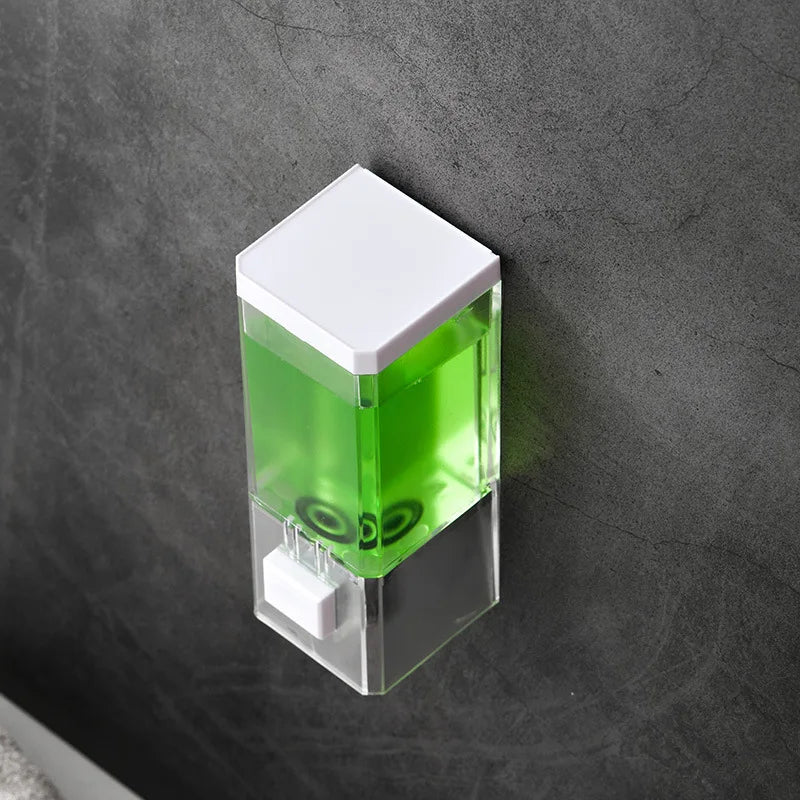 2026 Home Transparent Wall Mounted Manual Soap Dispenser, Bathroom, Hotel Single Head Non Perforated Hand Soap Dispenser Zpaxo