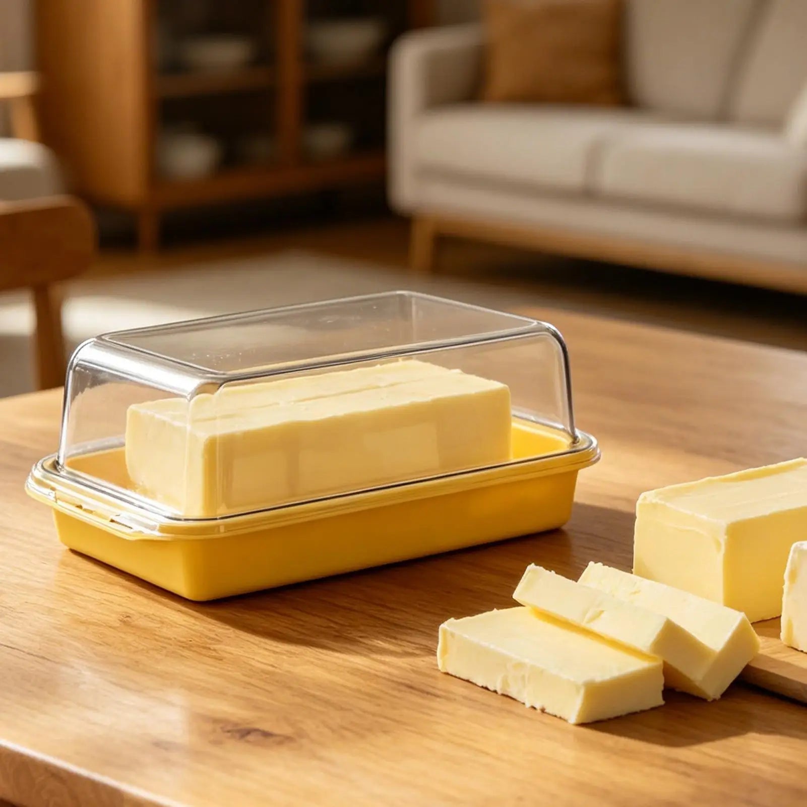 Butter Dish Lid Farmhouse Clear Airtight Keeper Container Elegant