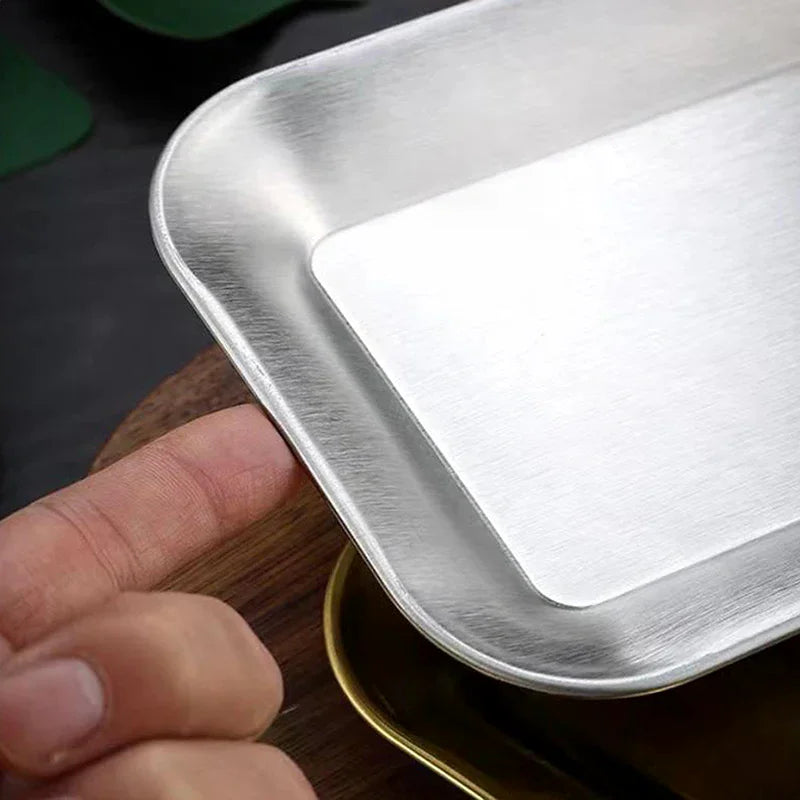 Luxury Square Stainless Steel Serving Tray,Coffee Tray,Desserts – Elegant Serving Platters For Cafe, Restaurant Bathroom Tray Zpaxo