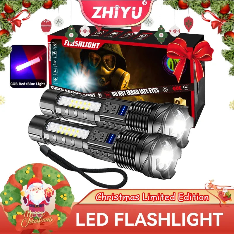 2-Pack Rechargeable Tactical LED Flashlight – Zoomable 2300 Lm
