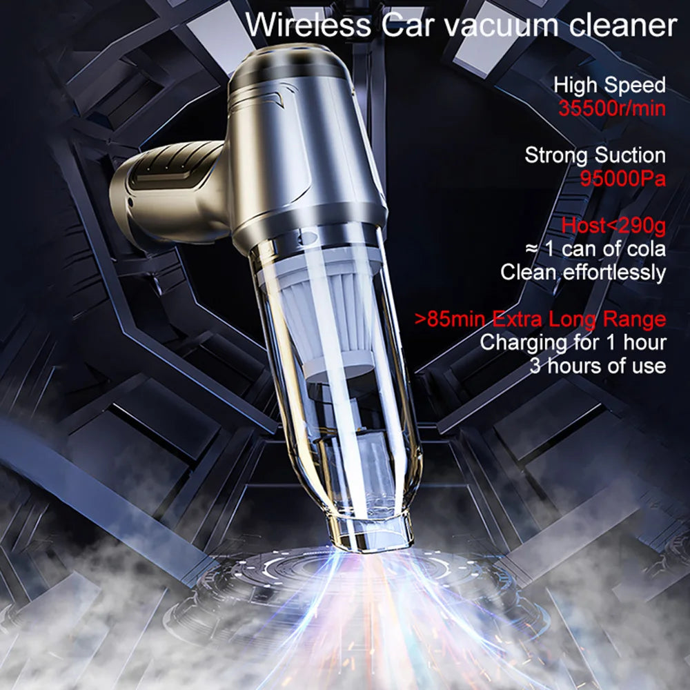 Car Vacuum Cleaner 95000PA Strong Suction Handheld Wireless Household