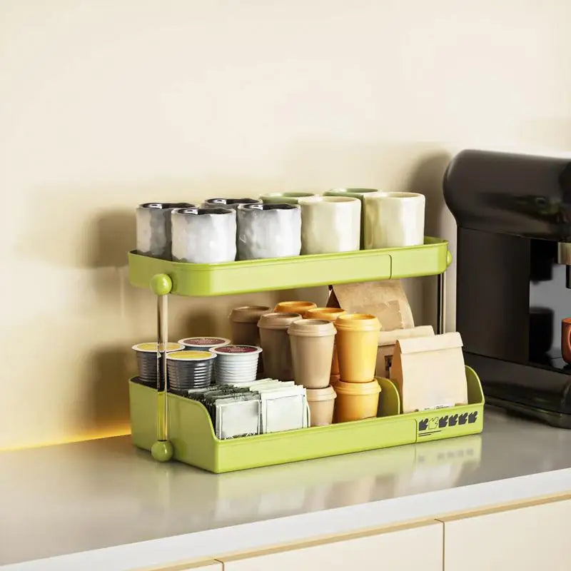 Desktop Cup Storage Rack 2 Tier Office And Household Large Capacity Cup Holder Cosmetics Jewelry Perfume Box Bathroom Shelf Zpaxo