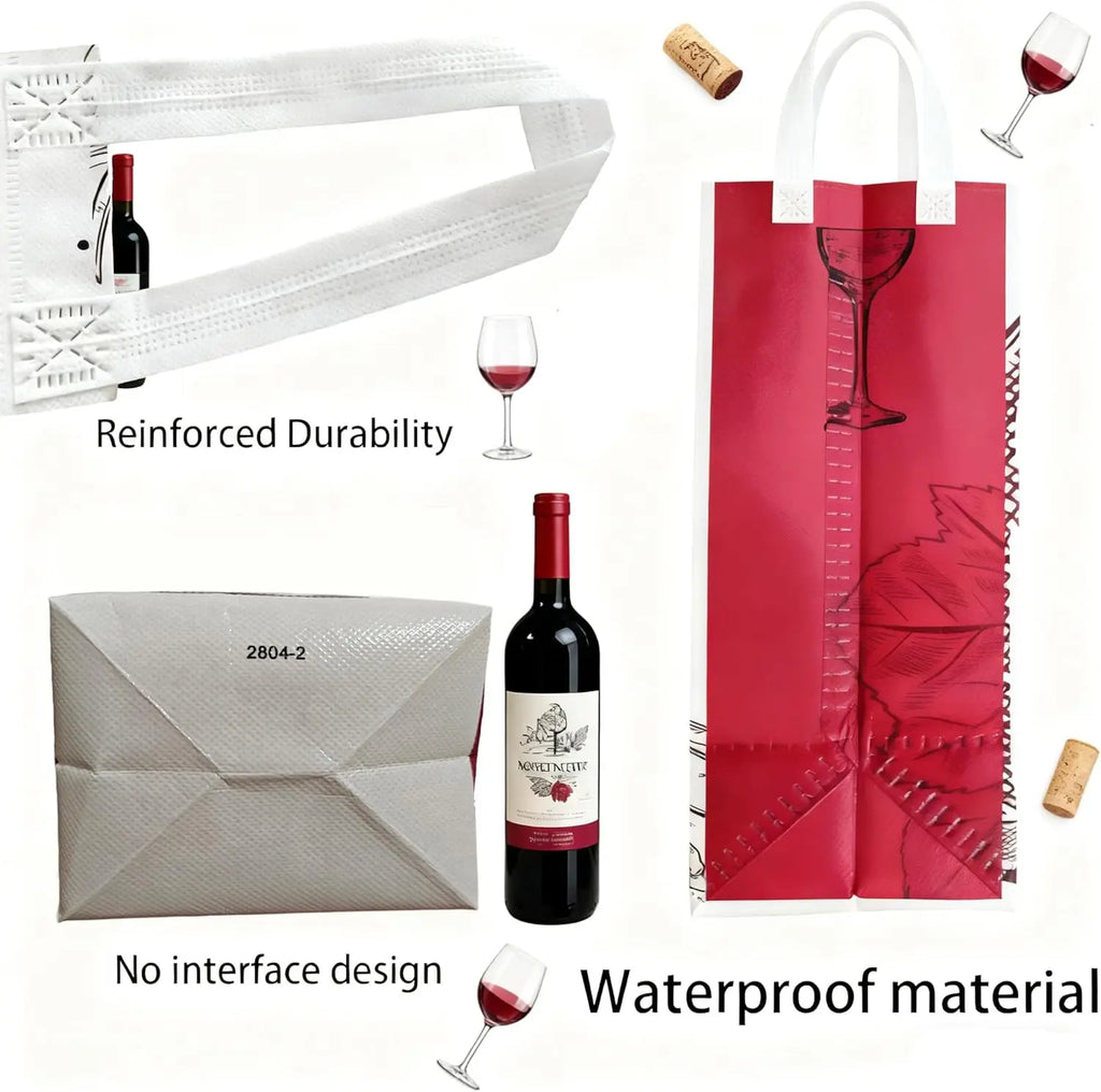 Wine Gift Bags Non-Woven Totes with Handles – 6/12/24 Pack