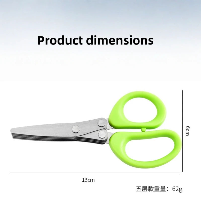 New kitchen cutting stainless steel multi-layer scallion scissors with three to five layers of creative home vegetable scissors Zpaxo