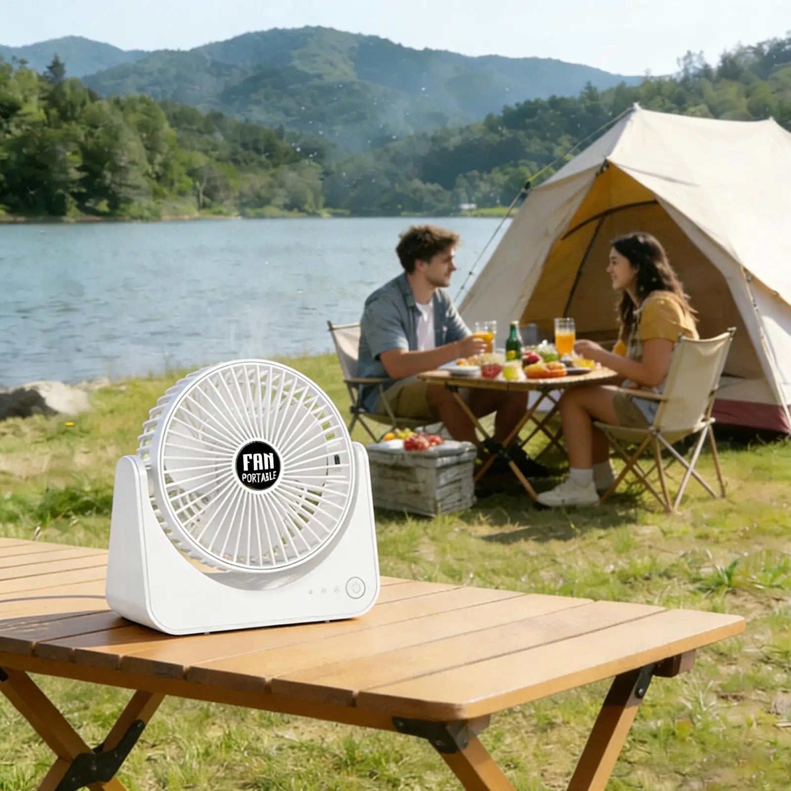 Table Fan Quiet Rechargeable Battery Operated Portable Personal USB