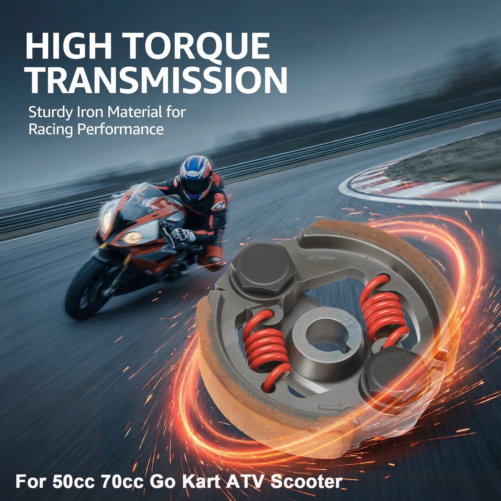 Clutch Pad 75mm Replacement for 50cc 70cc Go Kart ATV Scooter High Torque Iron Transmission Disc for Pocket Bike Mini Motorcycle Zpaxo