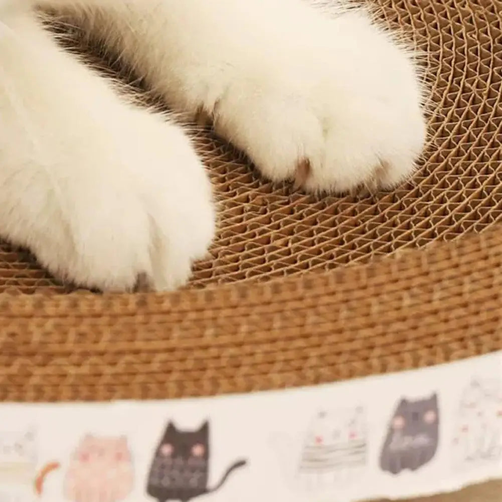 Corrugated Cat Scratcher Cat Scrapers Round Oval Grinding Claw Toys for Cats Wear-Resistant Cat Bed Nest Interactive Accessories Zpaxo