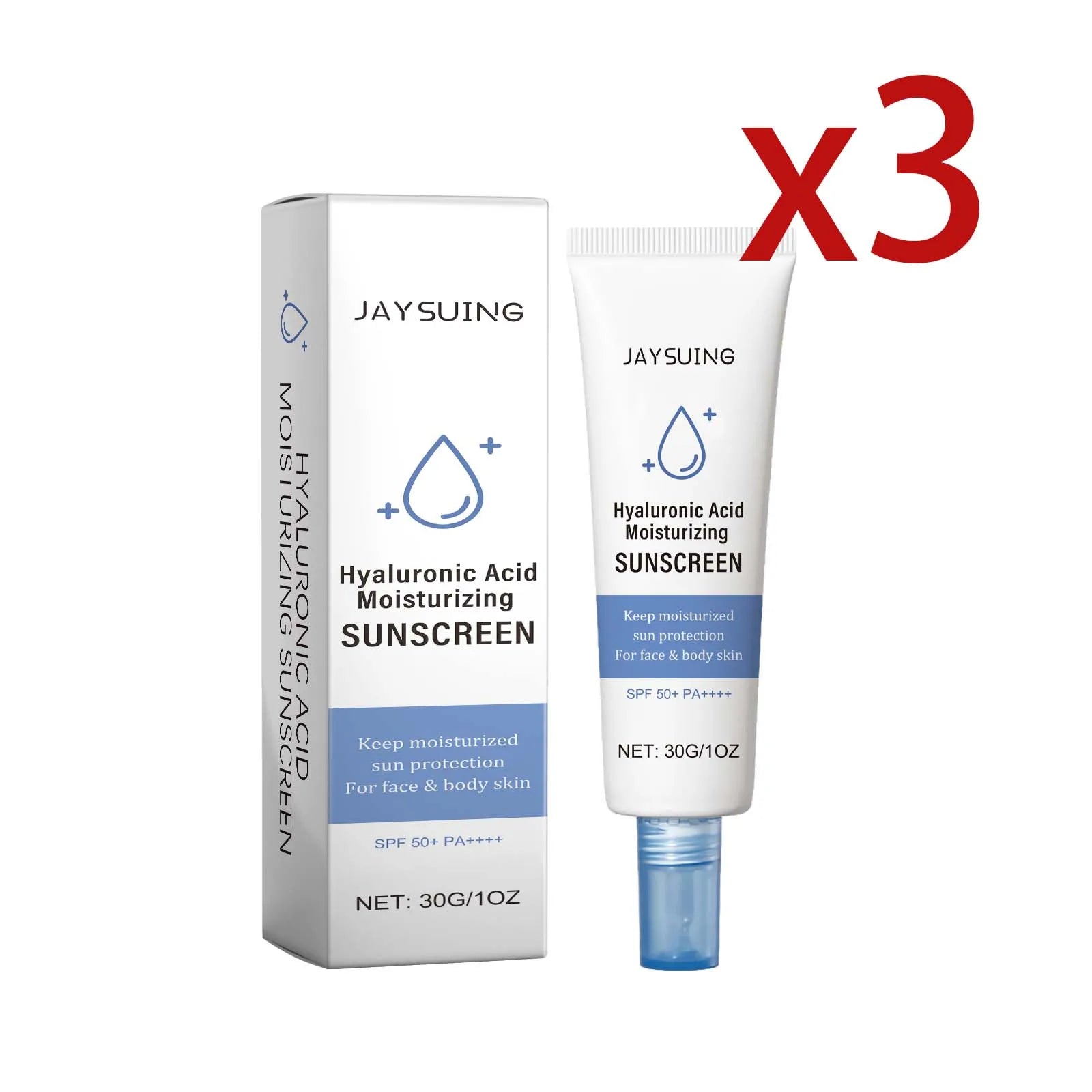 Jaysuing SPF50 Moisturizing Sunscreen Lotion – Anti-UV, 30g Facial Sunscreen Lotion Zpaxo 3x30g 30g