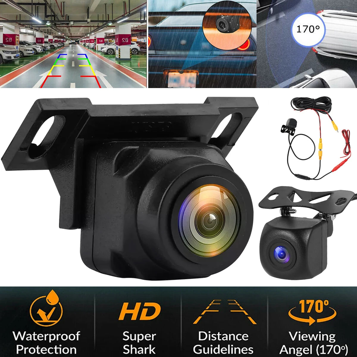 AHD Car Rear View Camera Waterproof Reversing Camera 170 ° Wide Angle Reversing Camera 1080P Clear Anti-Interference Dashcam Zpaxo