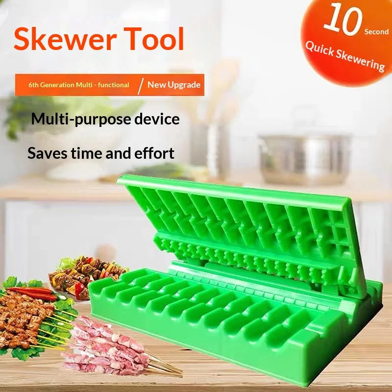 Household Commercial Multi-functional Fast Skewering Machine, Meat Cutting Tool, Lamb Skewering Barbecue Meat Skewering Device Zpaxo
