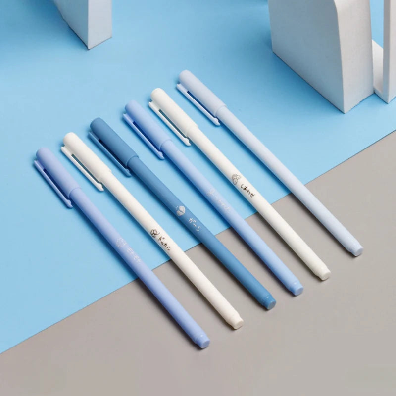 6-Pack Morandi-style Gel Pen Black Ballpoint Pens Office School