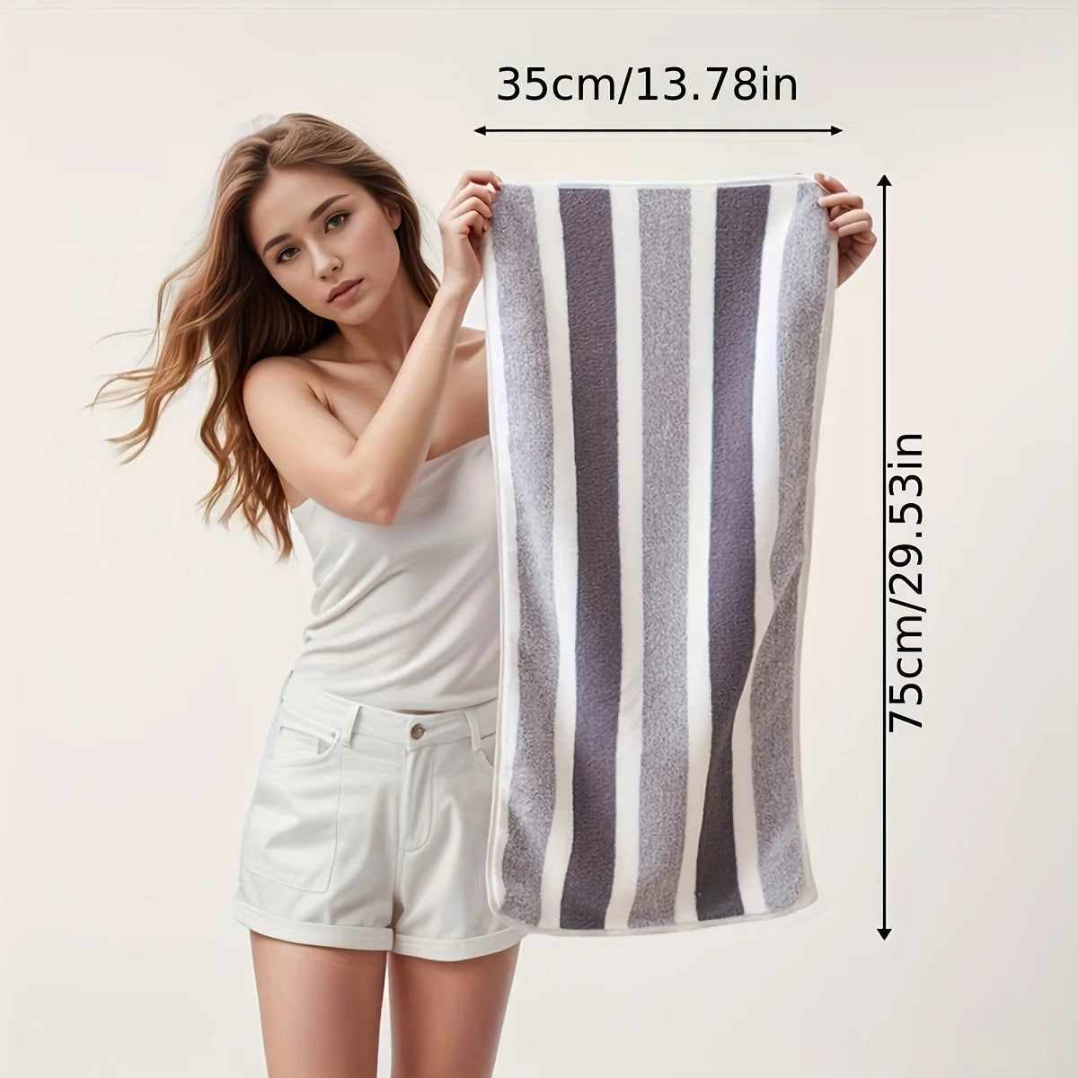 4pcs Thickened Coral Fleece Bath Towel - Soft Absorbent Wide Stripe, Colors Unisex Home Use Zpaxo
