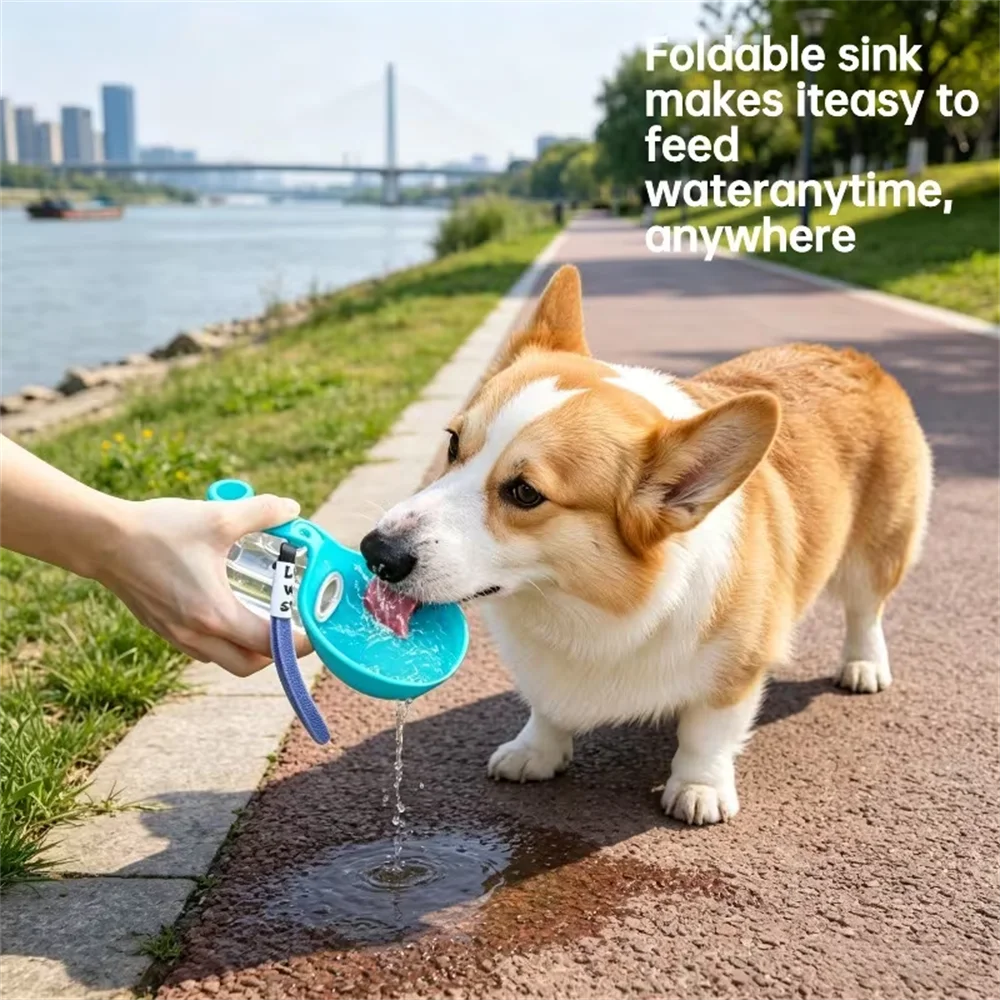Upgraded 2In1 Portable Water Bottle Collapsible Dog Bowl Leakproof Zpaxo