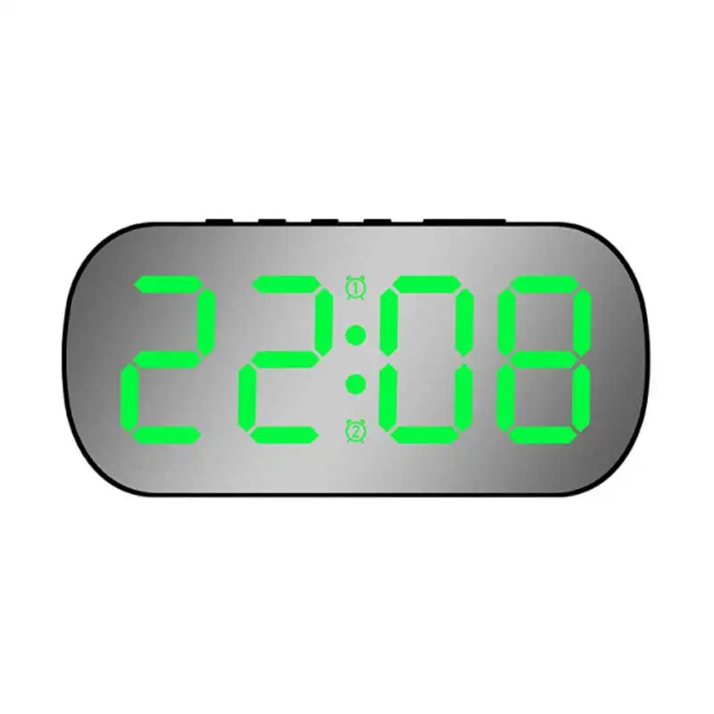3D LED Digital Alarm Clock with Large Display - Dual Alarm, Snooze, Temperature & Date - 5 Level Brightness & Night Mode Moder Zpaxo Black Green