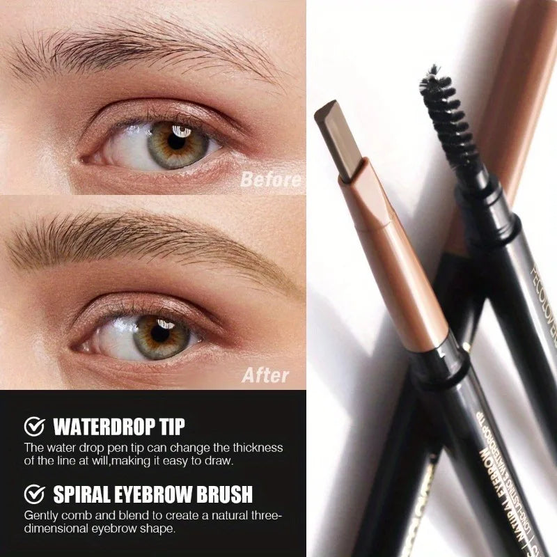 Double Headed Triangle Eyebrow Pencil Natural Long Lasting Smooth No BloomingBlack Brown Eyebrow Pencil Makeup Cosmetics Zpaxo