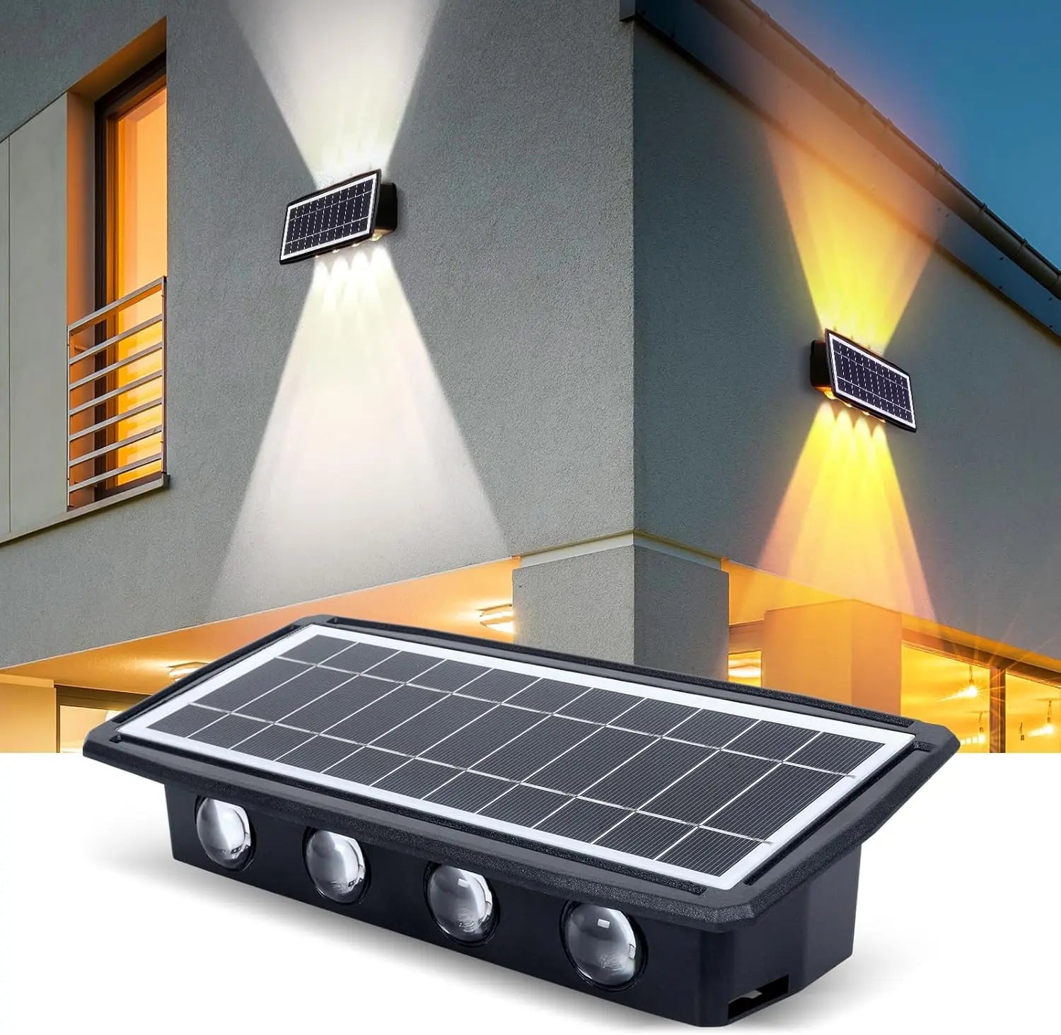 Solar Power RGB White Warm Decorative Lights Bright Garden Step Stair Zpaxo 8LED RGB