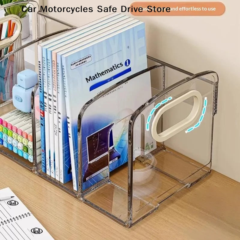 CM4 Compartment Clear Acrylic File Organizer Desktop Magazine Holder