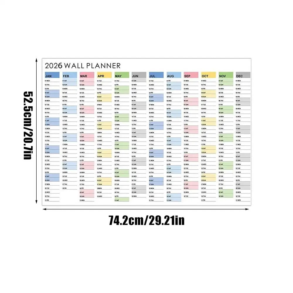 2026 Wall Calendar Yearly Planner Poster Decorative Planning Schedule