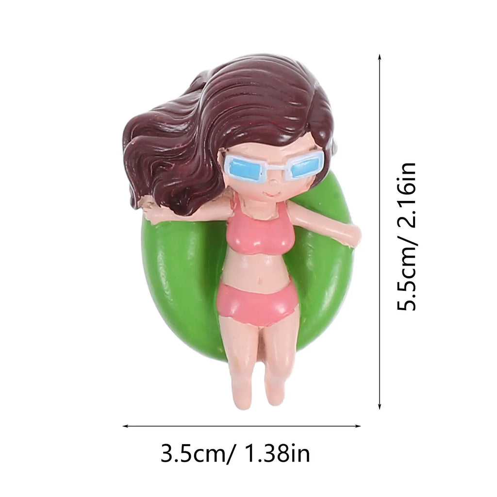 1Set Beach Party Swimwear Cake Toppers Resin Birthday Decorative Picks Summer Theme Cake Adornment Supplies Zpaxo