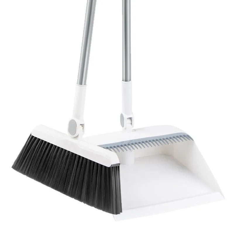 Upright Broom & Dustpan Set | Long Handle, 180° Rotation Broom & Dustpan Set Zpaxo